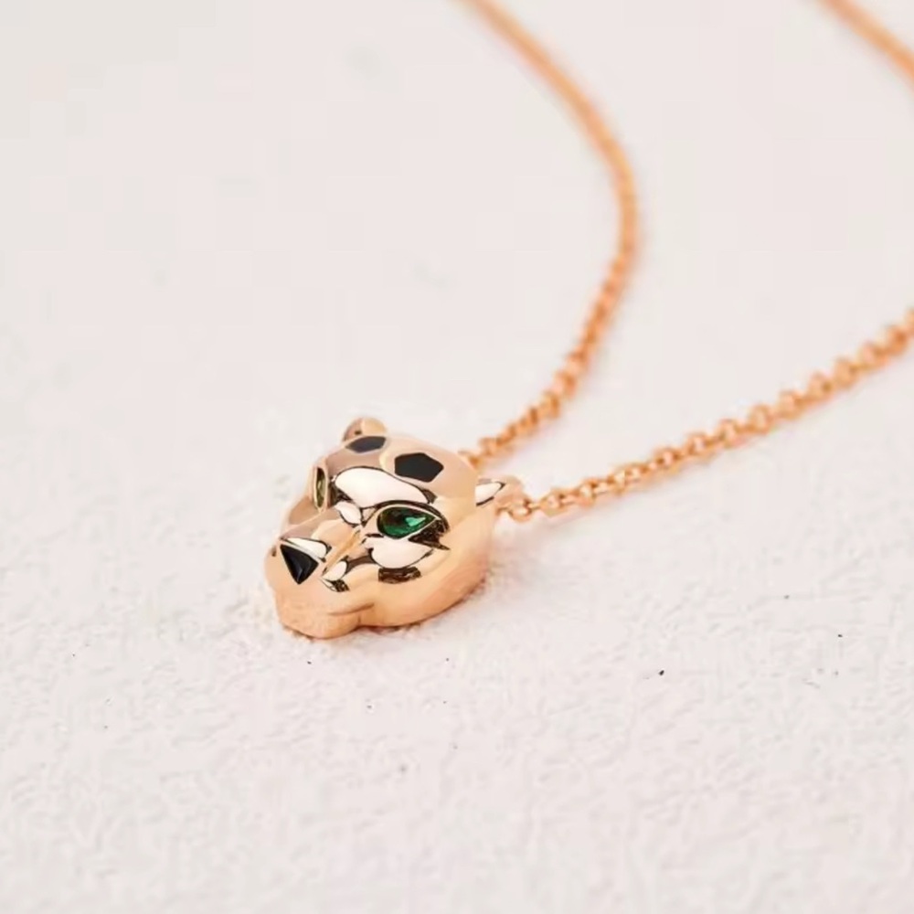 Rose gold Panther Pendant Necklace